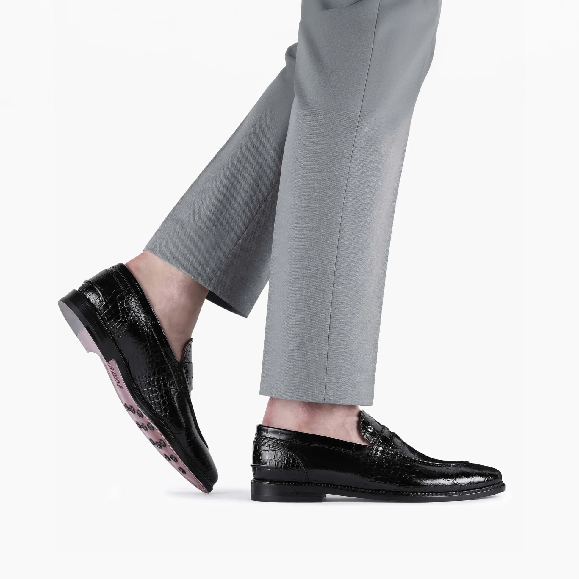 Пенни-лоферы с крокодиловым принтом