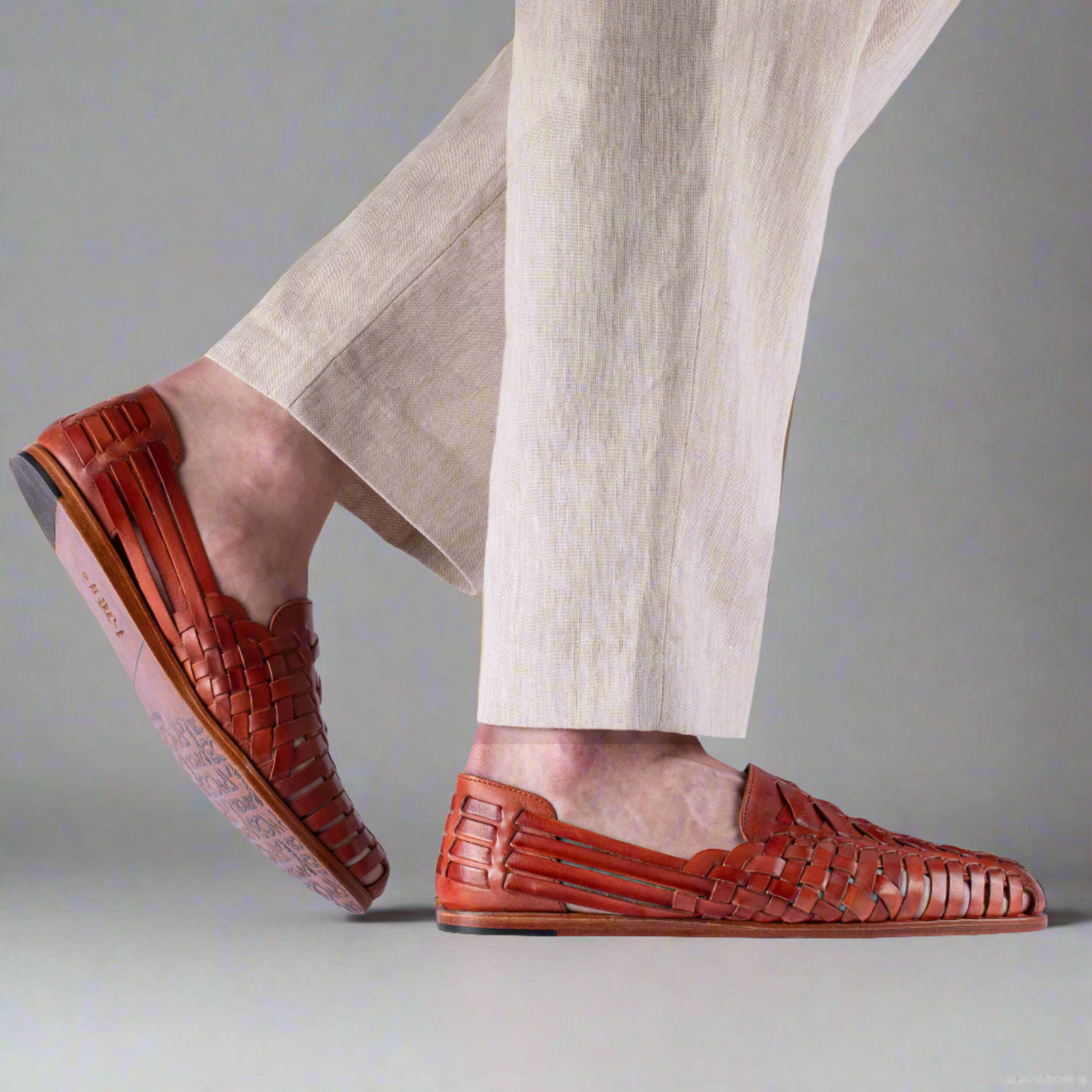 Мужские коричневые плетеные сандалии для повседневной носки