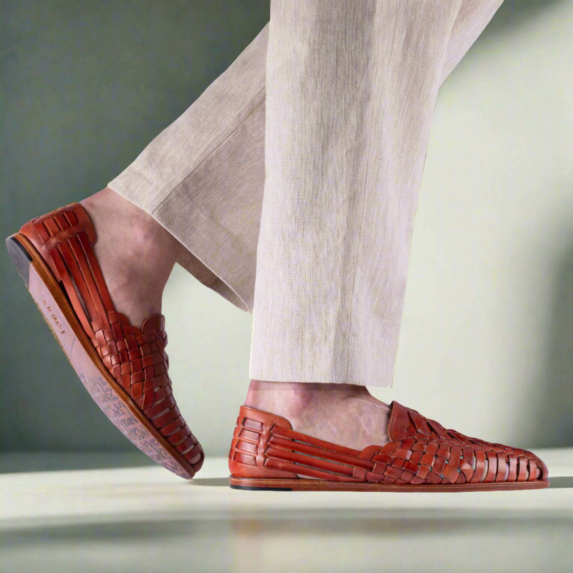 Мужские коричневые плетеные сандалии для повседневной носки