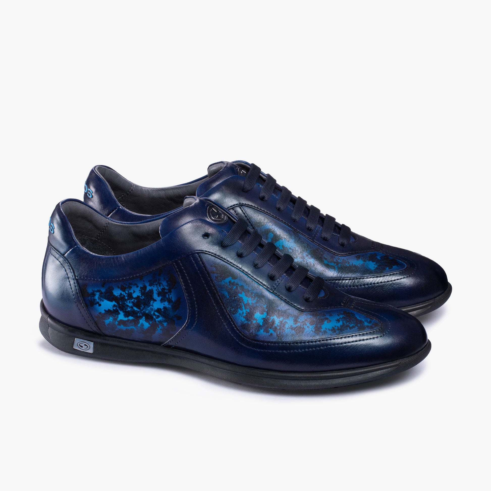 Синие патинированые кроссовки