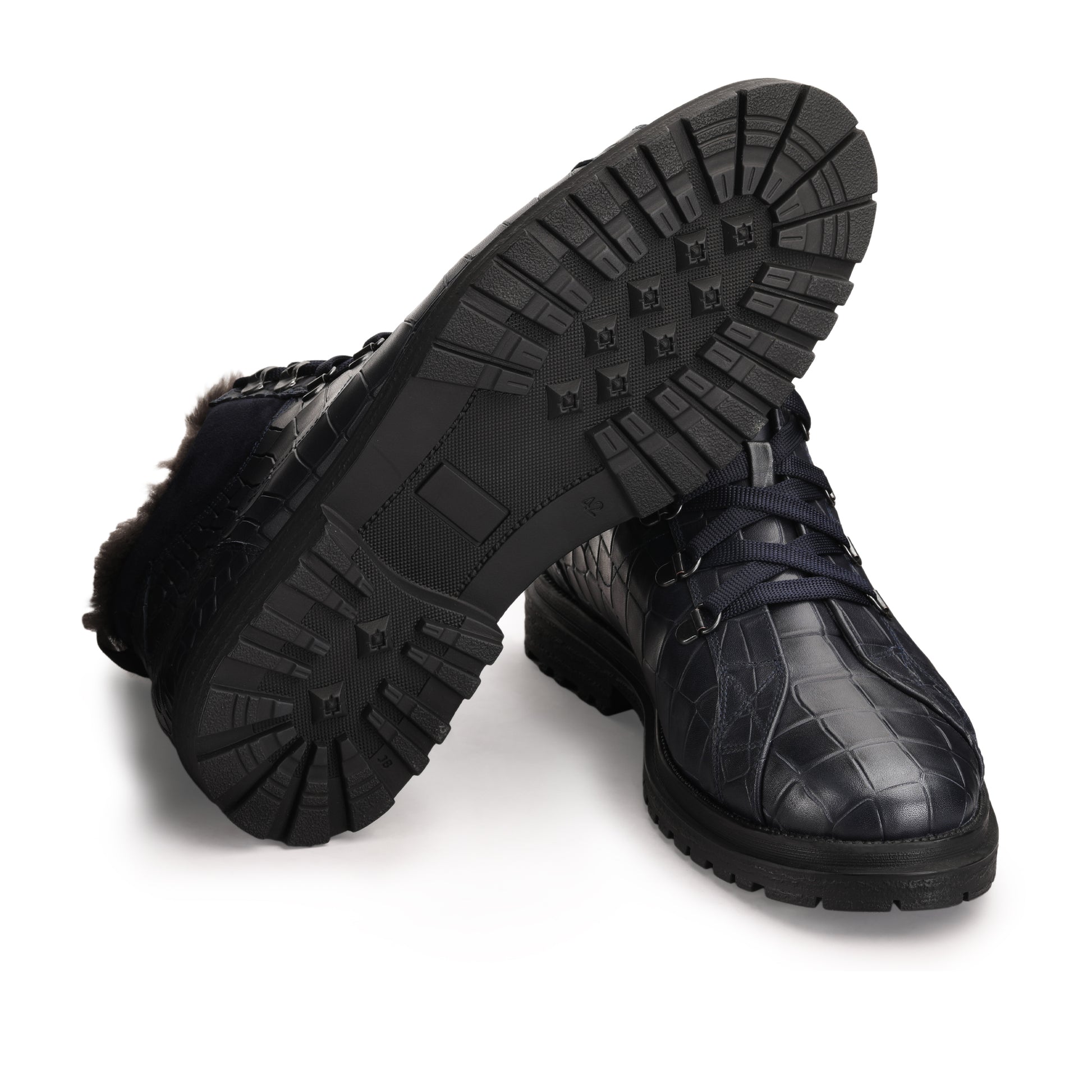 синие ботинки с мехом Armos shoes