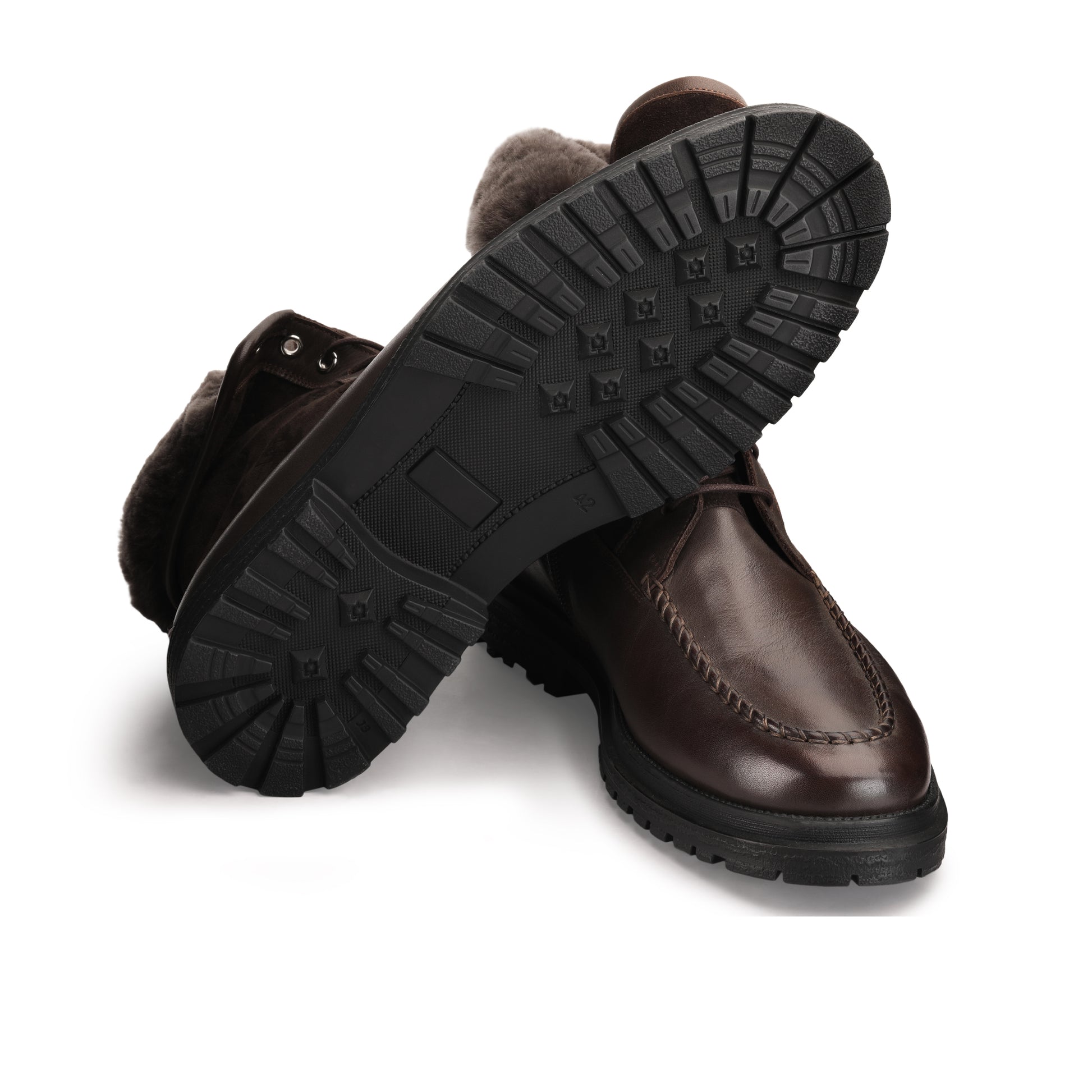 купить коричневые зимние ботинки с мехом онлайн