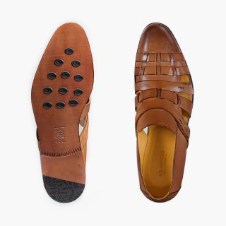 Сандалии на кожаной подошве