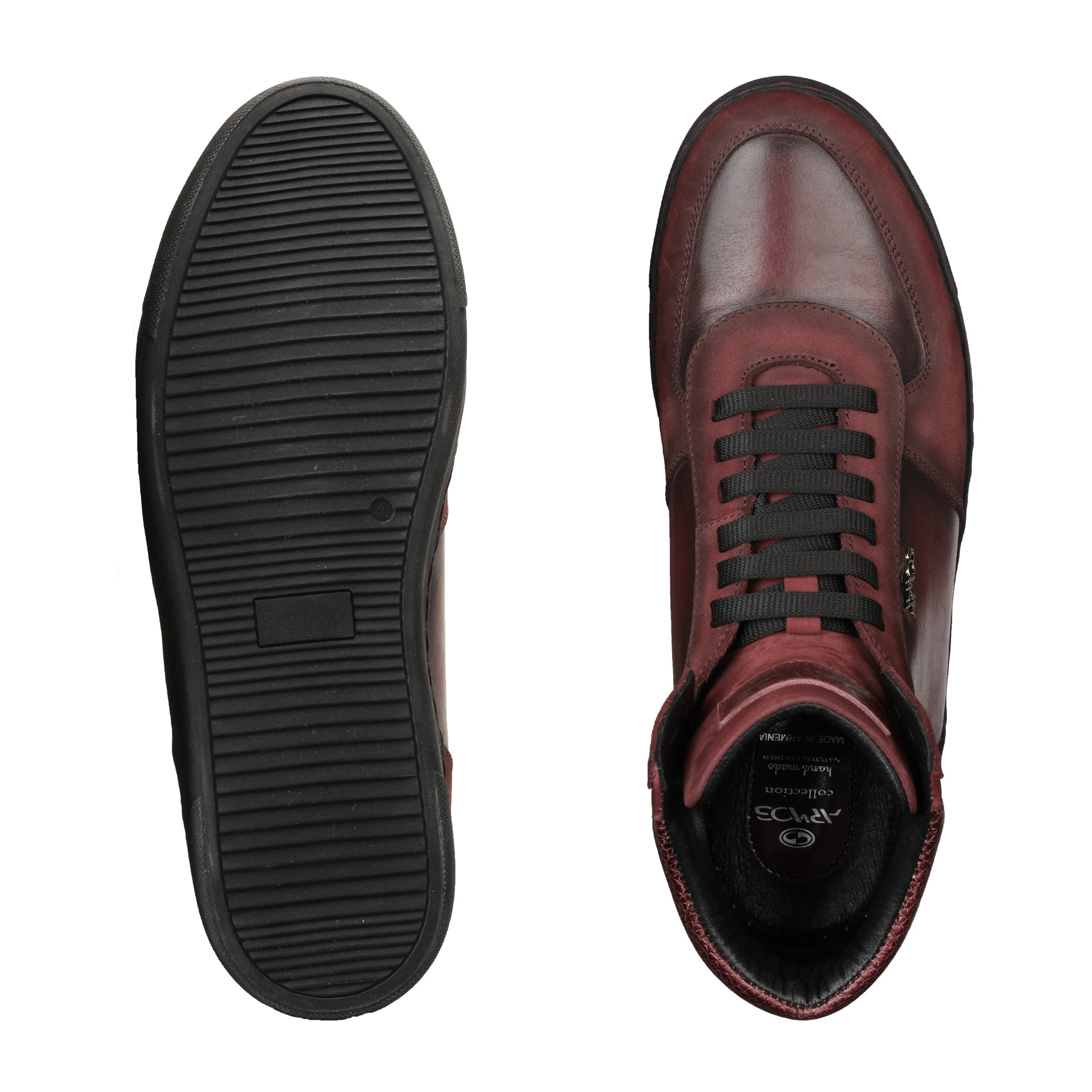 Бордовые высокие ботинки Armos Shoes