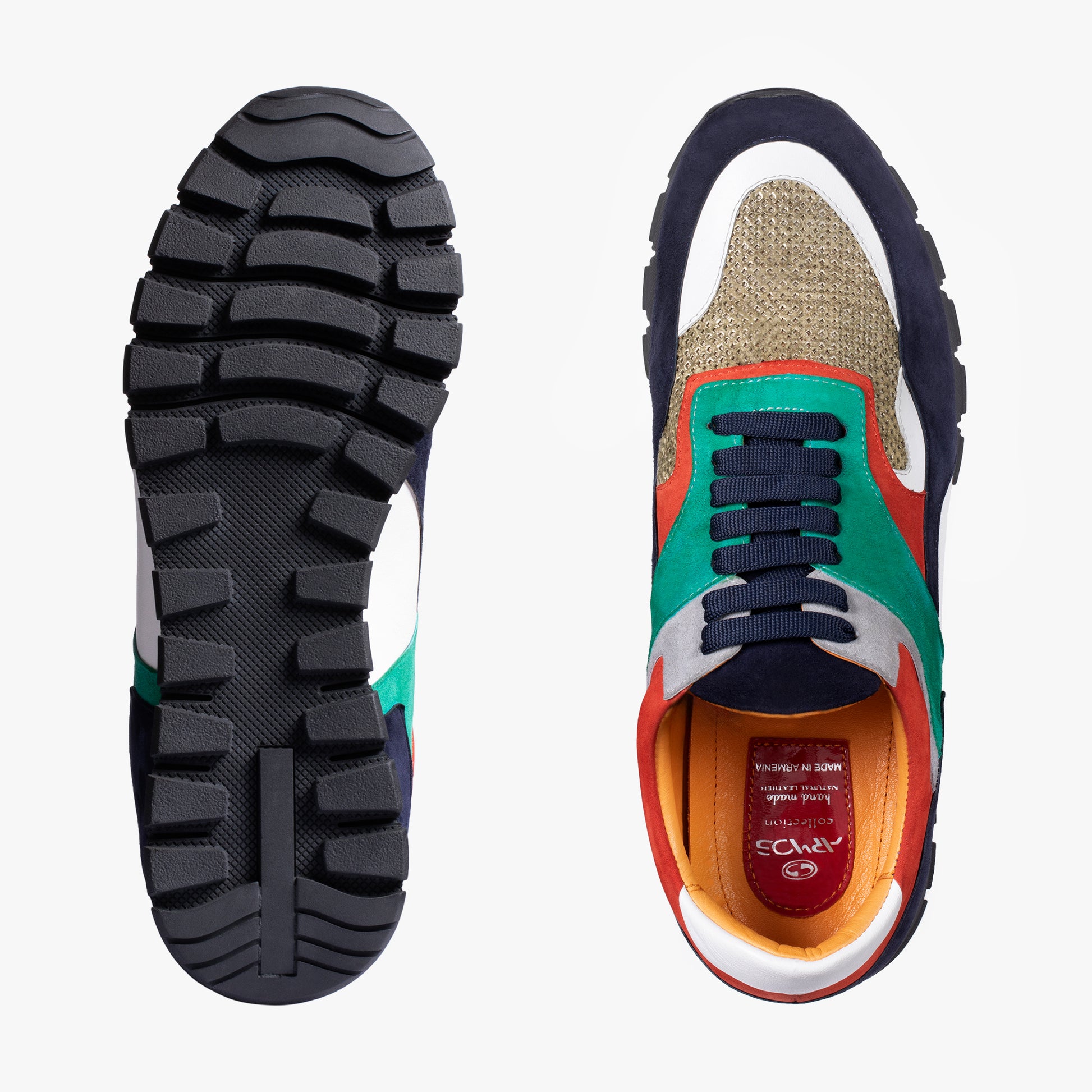 Замшевые разноцветные кроссовки