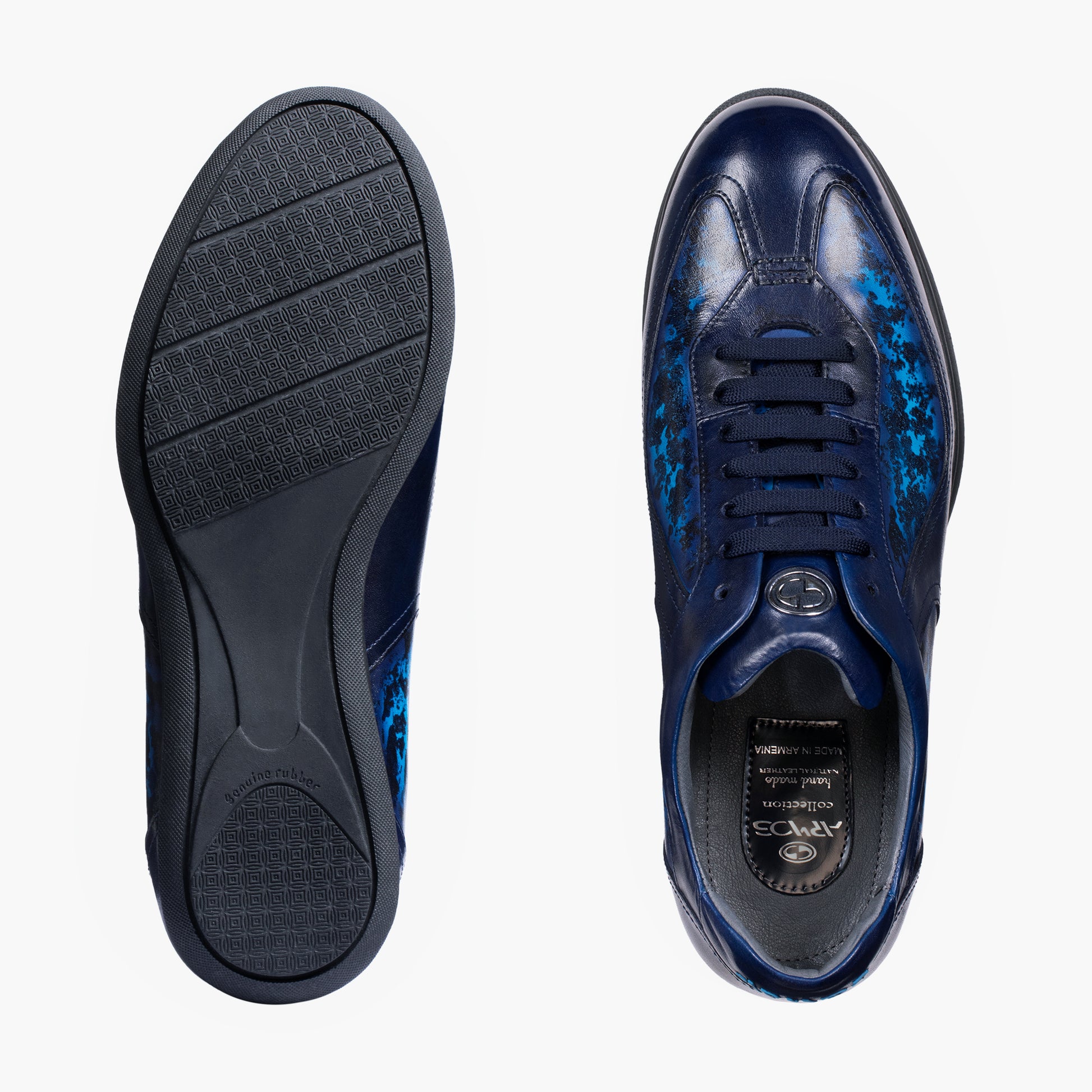 Синие патинированые кроссовки