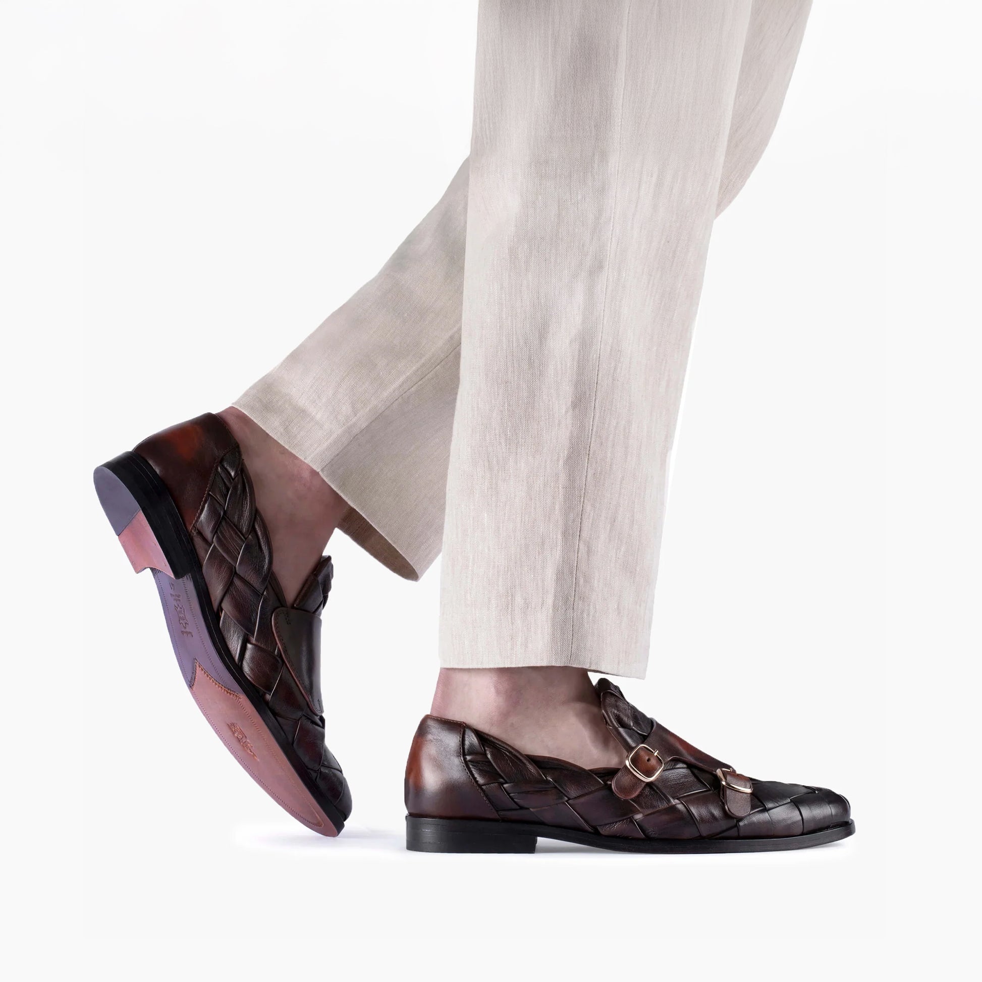 Плетеные монки с двумя пряжками