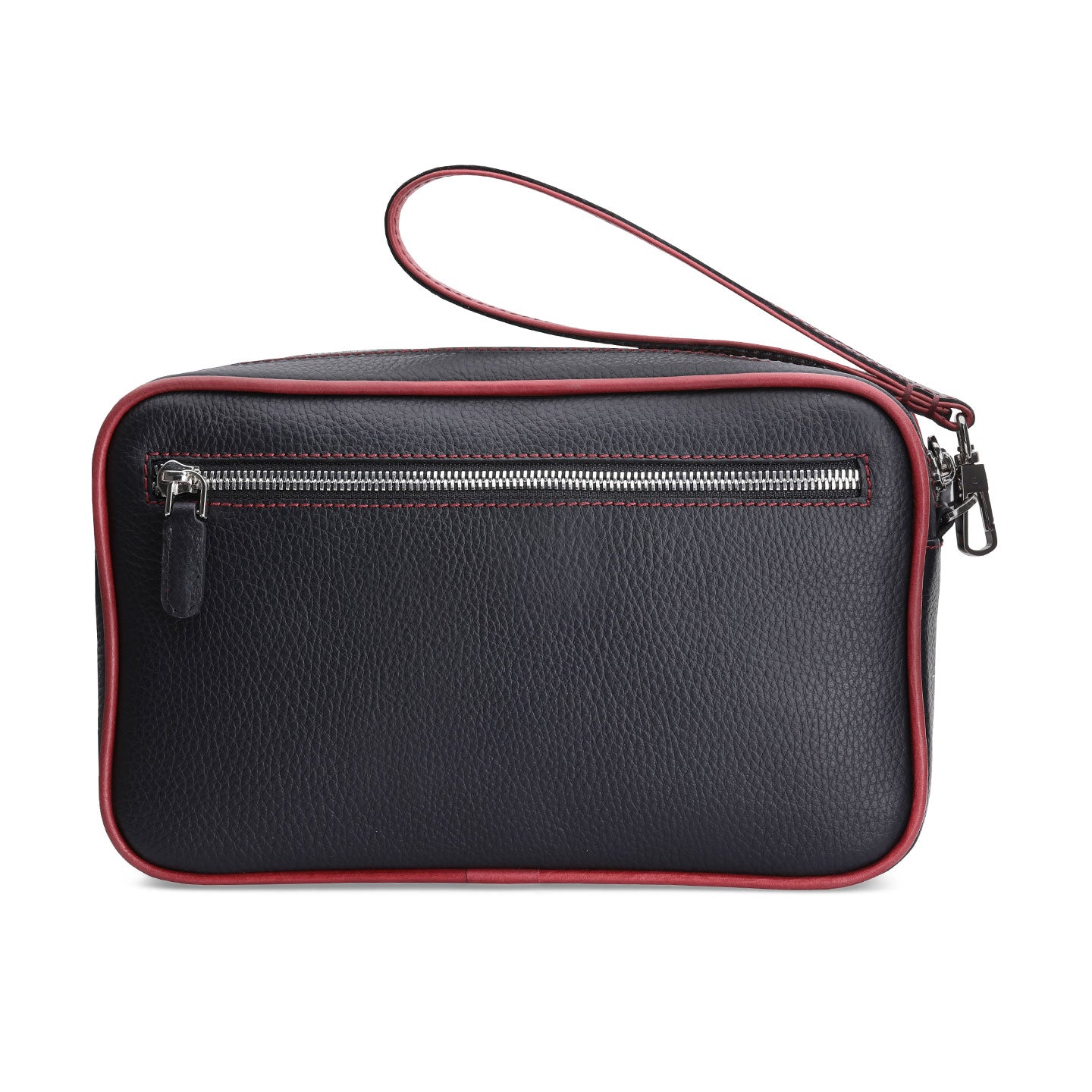 Черная барсетка с красными деталями