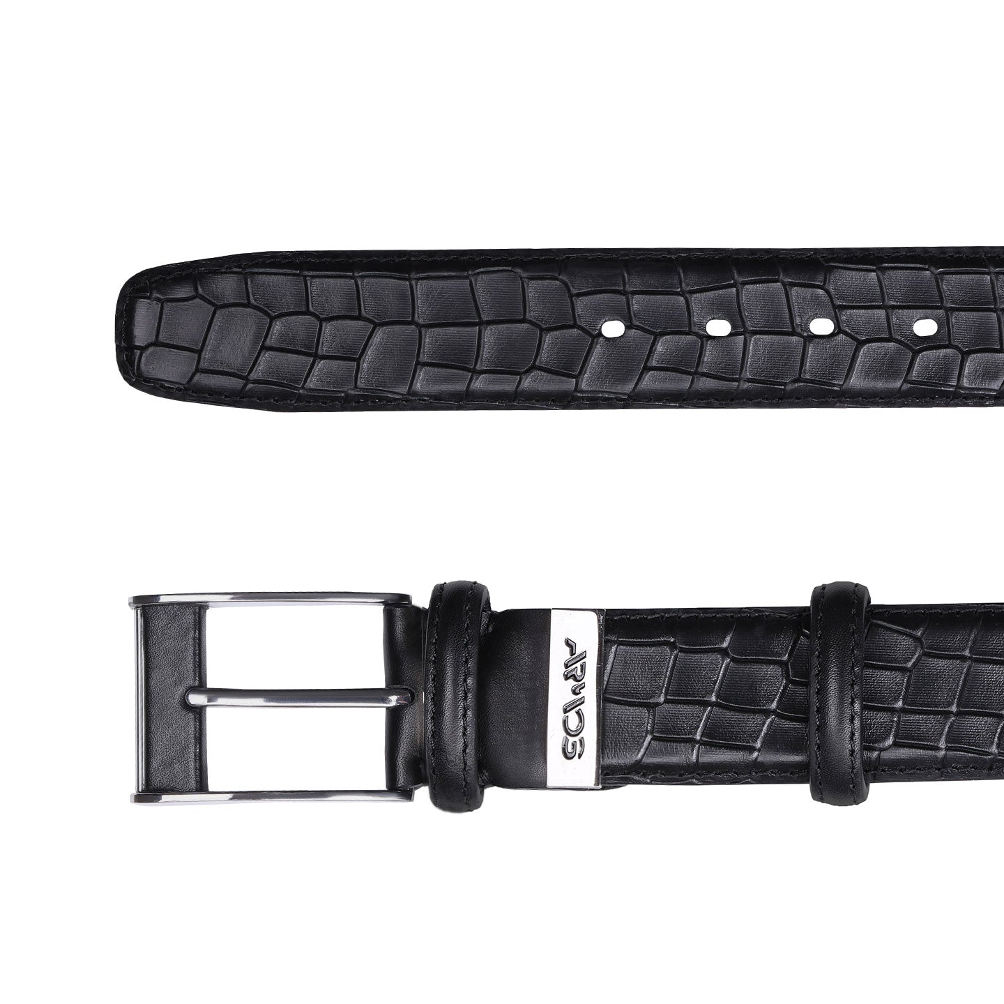 Кожаный Ремень под крокодиловый принт