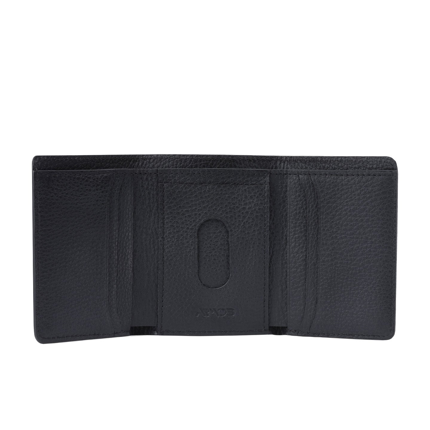 Черный бумажник тройного сложения