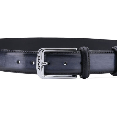 Синий патинированный ремень