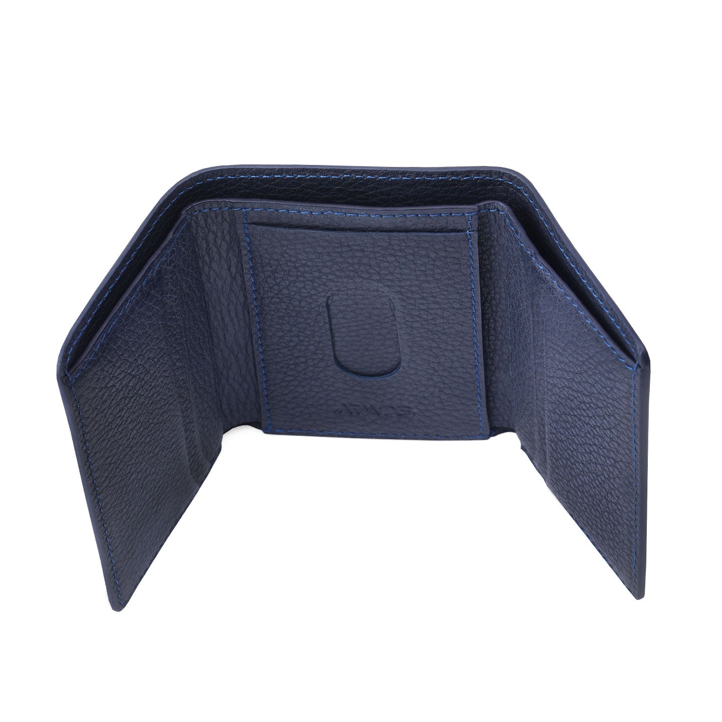 Синий бумажник тройного сложения