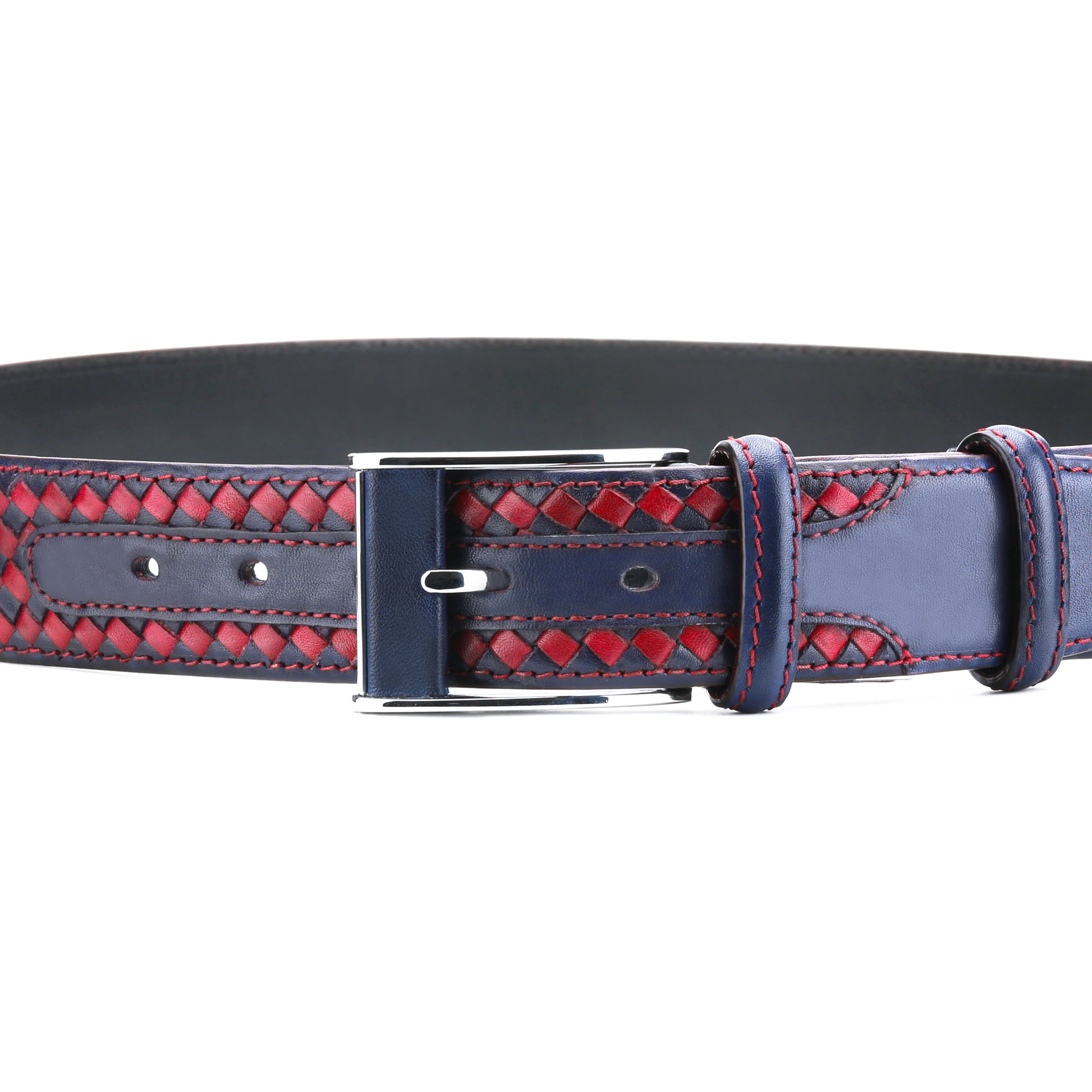 Двухцветный плетеный ремень