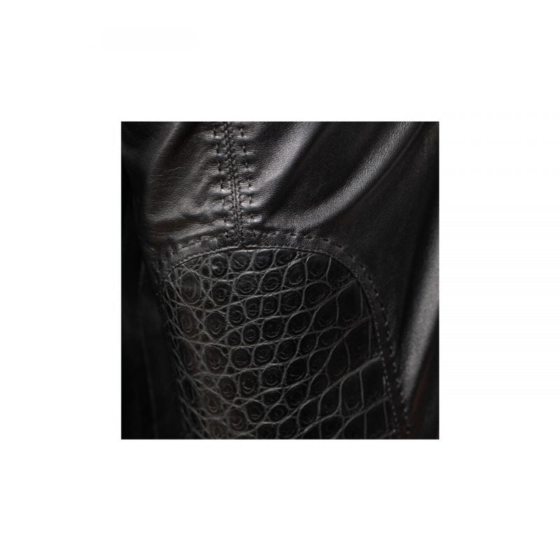 Черный пиджак из экзотической кожи