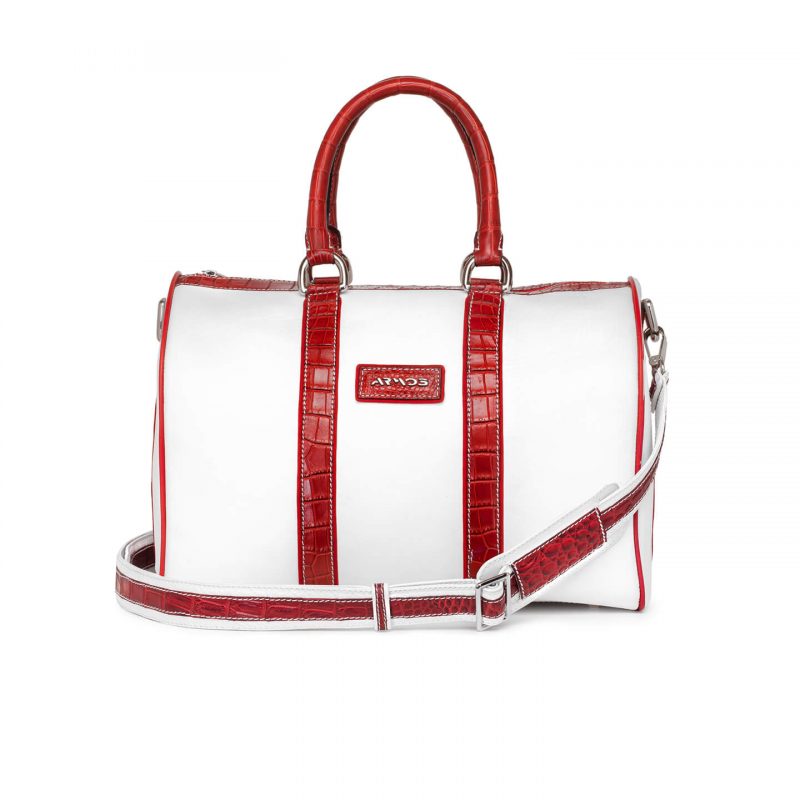 Двухцветная сумка из кожи