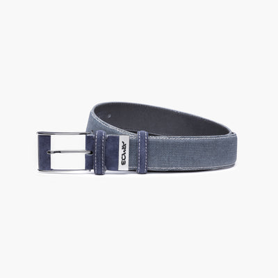 Темно-синий ремень из замши