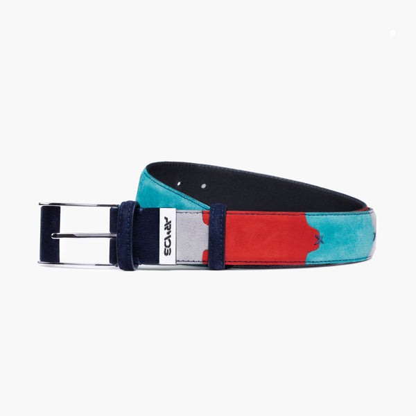 Разноцветный замшевый ремень
