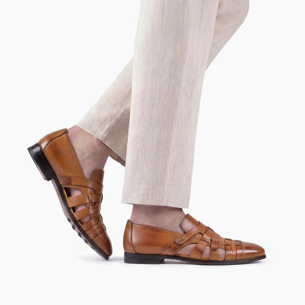 Сандалии на кожаной подошве