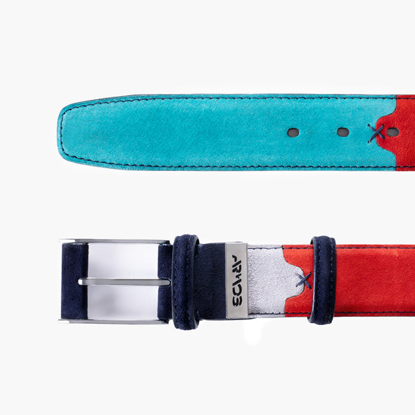Разноцветный замшевый ремень