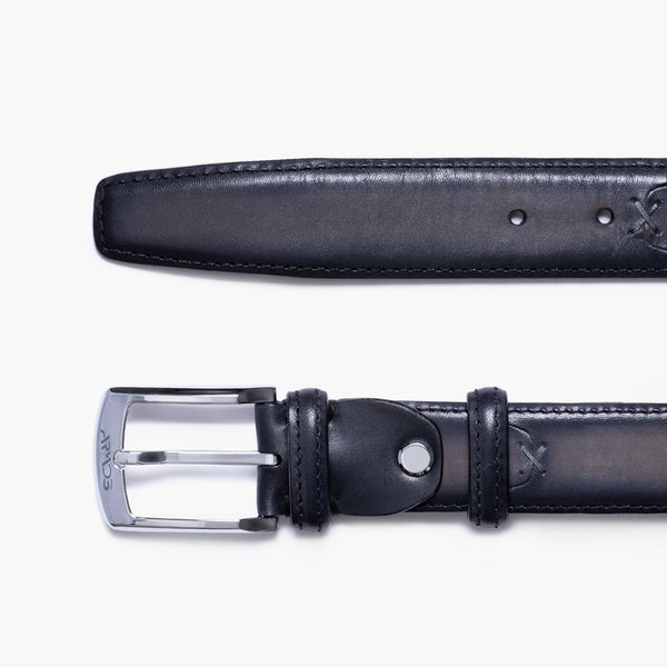 Серый кожаный ремень