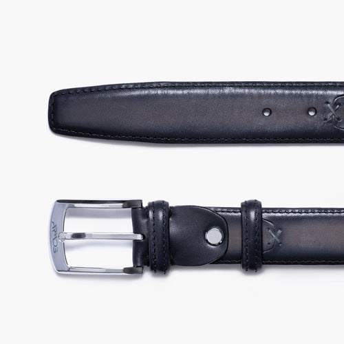 Серый кожаный ремень