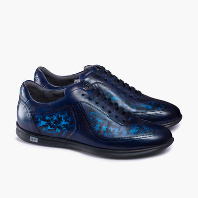 Синие патинированые кроссовки