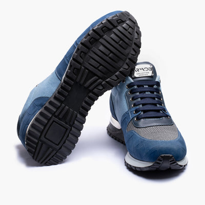 Кроссовки из кожи и денима