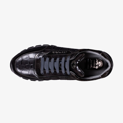 Замшевые кроссовки с крокодиловым принтом