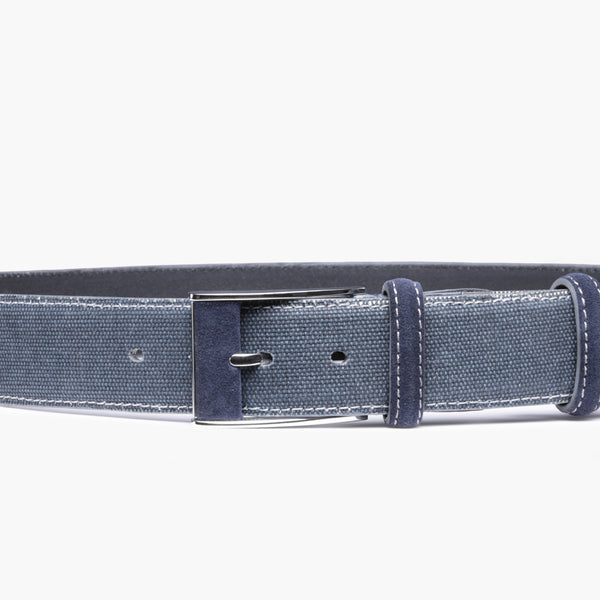 Темно-синий ремень из замши