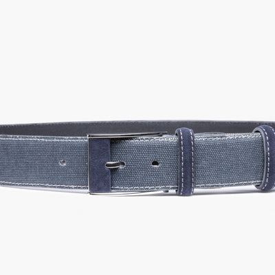 Темно-синий ремень из замши