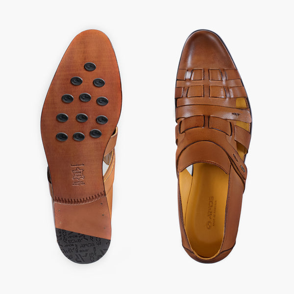 Сандалии на кожаной подошве