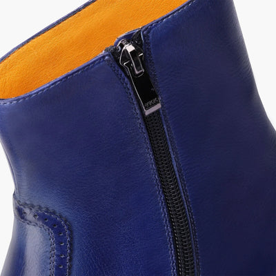 Синие кожаные ботинки