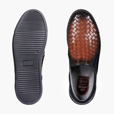 Плетеные кеды с коричневым эффектом