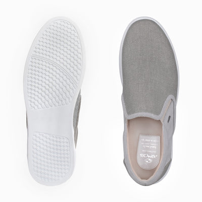 Серые слипоны из замши и текстиля