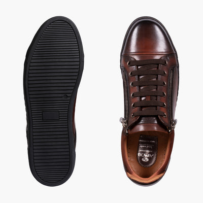 Коричневые кеды из кожи