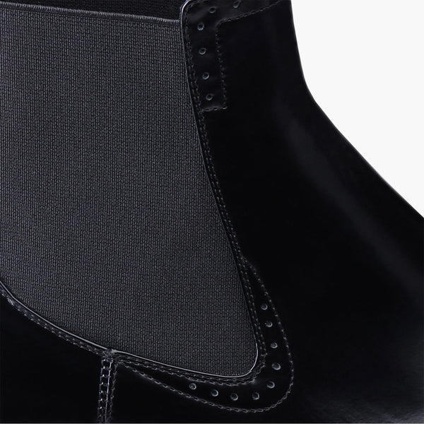 Мужские черные ботинки челси на кожаной подошве