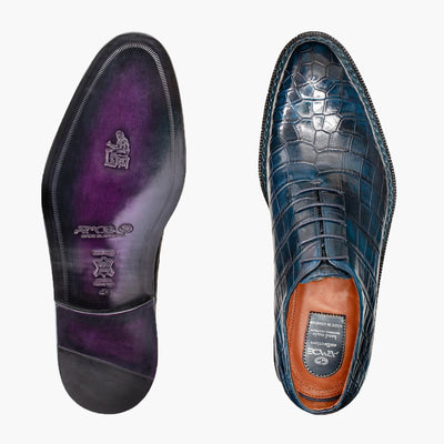 Синие туфли из кожи крокодила