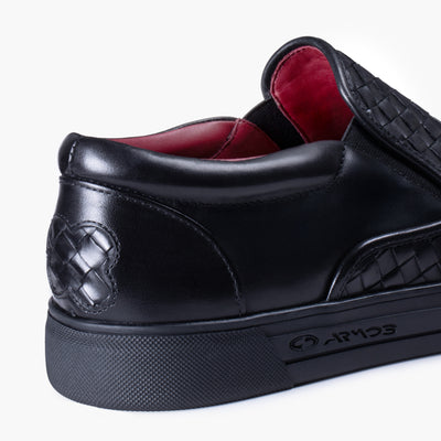 Кожаные плетеные кеды