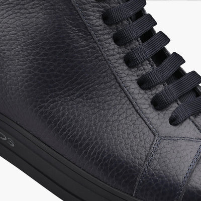 Утепленные высокие синие кеды