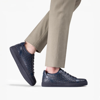 Синие плетеные кеды