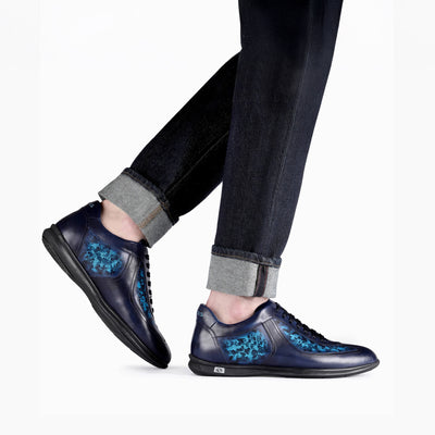 Синие патинированые кроссовки