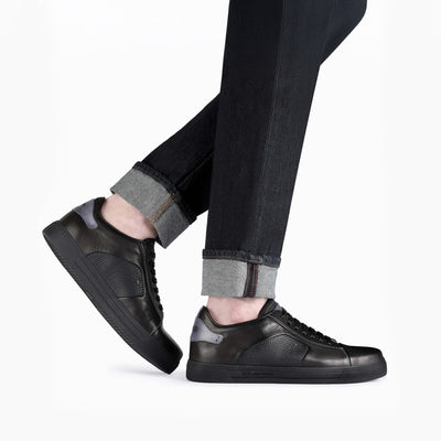 Черные кожаные кеды