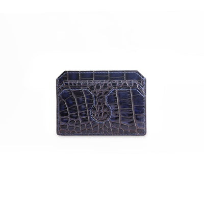 Синий кожаный футляр для кредитных карт