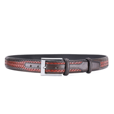 Рыже-коричневый ремень с плетением