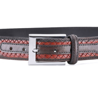 Рыже-коричневый ремень с плетением