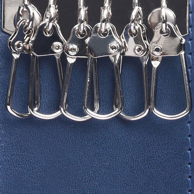 Кожаная ключница синего цвета