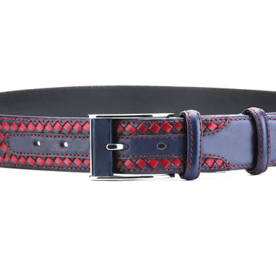 Двухцветный плетеный ремень