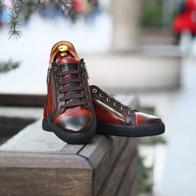 Коричневые кеды из кожи