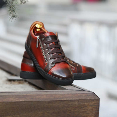 Коричневые кеды из кожи