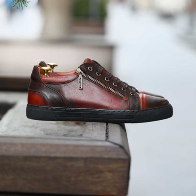 Коричневые кеды из кожи